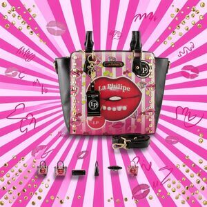 La Philipe Miami " Juicy Lips " Satchel Handbag. Brand New